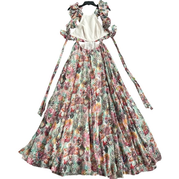 Zimmerman the Lovestruck Ruffle Maxi Dress Flaming Hearts Print size 0 | US 4 - Picture 10 of 16